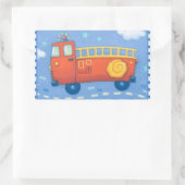 消防車 長方形シール (バッグ)