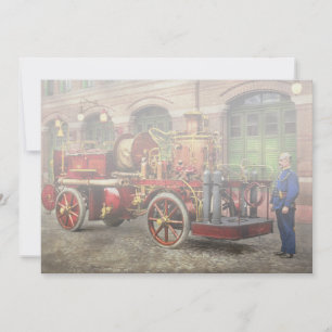 消防車 - 1907年の電動ポンプ車 招待状