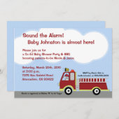 消防車FiRemen 5x7ベビーシャワー招待状 招待状 (正面/裏面)