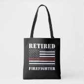 消防退職した士の薄い赤線の退職金 トートバッグ (正面)