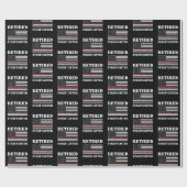 消防退職した士の薄い赤線の退職 ラッピングペーパー (フラット)