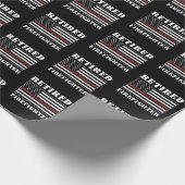 消防退職した士の薄い赤線の退職 ラッピングペーパー (角)