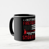 消防退職した士の退役薄い赤線 マグカップ (正面左)