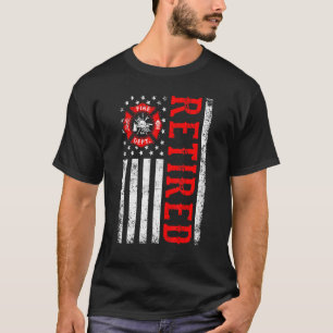 消防退職した士アメリカ国旗の消おもしろい却 Tシャツ