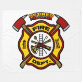 消防退職した士 フリースブランケット (正面(横))