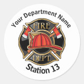 消防部名、ロゴ、駅番号 ラウンドシール (正面)