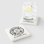 消防長マルチーズ十字   ストーンコースター (横)