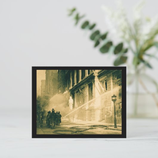 消防隊スプレー建物パイン通りニューヨーク ポストカード (スタンド正面)