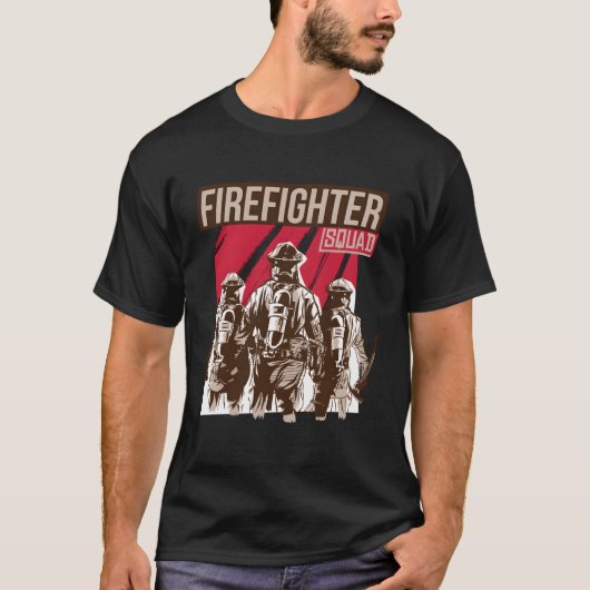 消防隊チーム消防隊として消防隊 Tシャツ (正面)