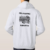 消防隊ロゴ付き消防車 パーカ (裏面)