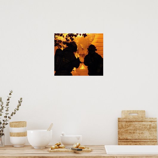 消防隊 ポスター (キッチン)