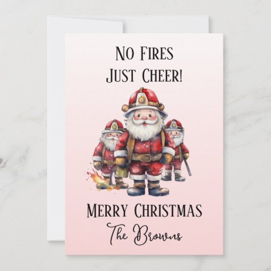 消防隊/消防士のクリスマスパーソナライズされたに シーズンカード (正面)