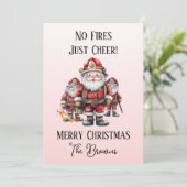 消防隊/消防士のクリスマスパーソナライズされたに シーズンカード (スタンド正面)