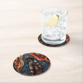 消防鮮やか芸術の勇気への献上品 ラウンドペーパーコースター (インサイチュ)