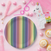 消音したレインボーストライプー ペーパープレート (パーティー)