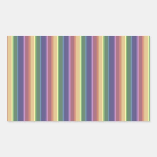 消音したレインボーストライプー 長方形シール (正面)