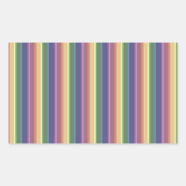 消音したレインボーストライプー 長方形シール