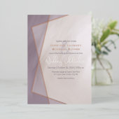 消音した梅金ゴールドフレーム結婚タイポグラフィのバラ金ゴールド 箔招待状 (立ち正面)