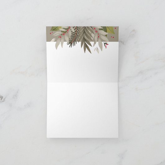 消音した植物体結婚の折り畳まれたサンキューカード サンキューカード (内部)