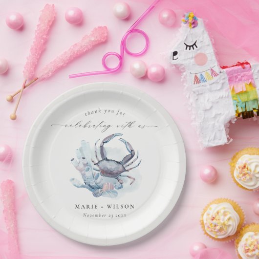 消音した水中のカニ航海のの結婚珊瑚 ペーパープレート (パーティー)