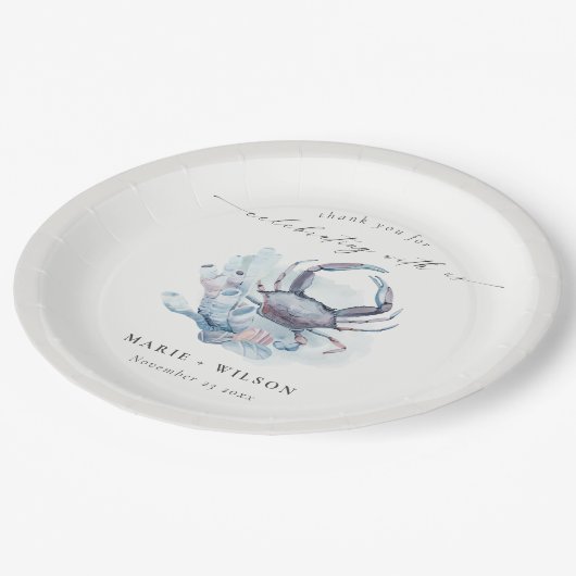 消音した水中のカニ航海のの結婚珊瑚 ペーパープレート (アングル)