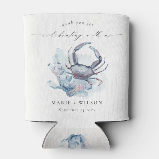 消音した水中のカニ航海のの結婚珊瑚 缶クーラー (裏面)