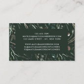 消音した水色フローラの緑エレガント色 名刺 (裏面)