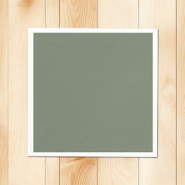 消音した緑がかった灰色 スタンダードカクテルナプキン