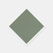 消音した緑がかった灰色 スタンダードカクテルナプキン (角)