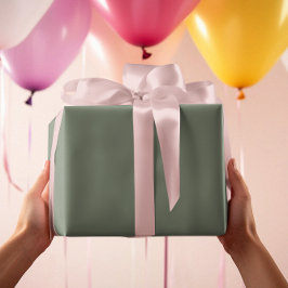 消音した緑がかった灰色 ラッピングペーパー