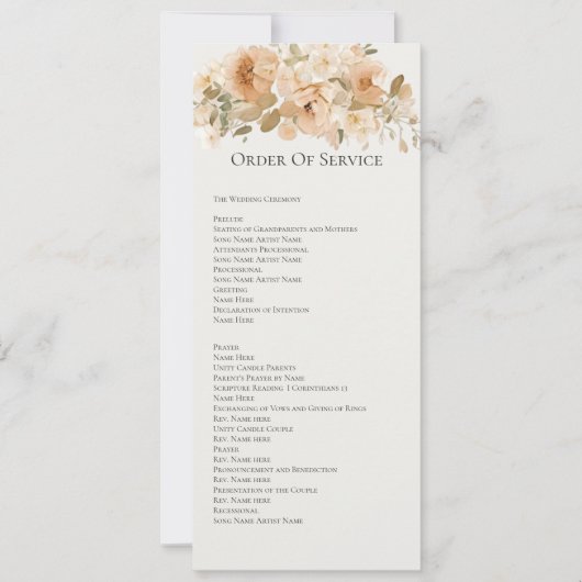 消音した緑と桃のフローラ順のサービスカード 招待状 (正面)