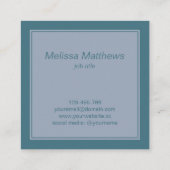 消音シアンのプレイドパターンの名刺 スクエア名刺 (裏面)