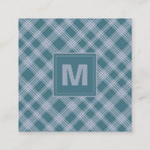 消音シアンのプレイドパターンの名刺 スクエア名刺 (正面)