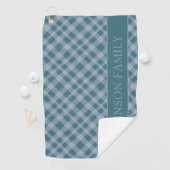 消音シアンの格子模様名前をカスタムするゴルフタオル ゴルフタオル (インサイチュ)