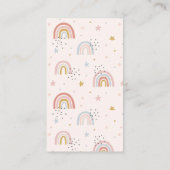 消音モダンレインボー赤ちゃんシャワーギフトレジストリ 名刺 (裏面)