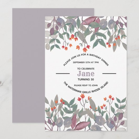 消音植物性招待状 招待状 (正面/裏面)