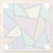 消音色のレインボーカラーのモザイクパターン ガラスコースター (裏面)