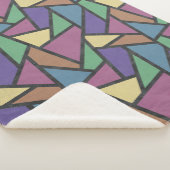 消音色のレインボーカラーのモザイクパターン シェルパブランケット (3/4)