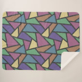 消音色のレインボーカラーのモザイクパターン シェルパブランケット (正面(横))