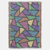 消音色のレインボーカラーのモザイクパターン スローブランケット (正面縦)