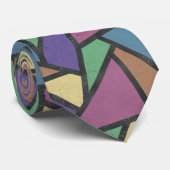 消音色のレインボーカラーのモザイクパターン ネクタイ (ロール)