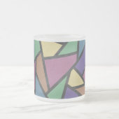 消音色のレインボーカラーのモザイクパターン フロストグラスマグカップ (中央)