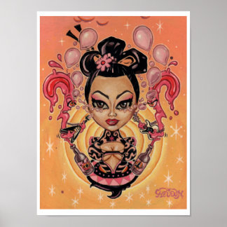 『涙から風船』アートプリント- (超現実的ポップ・アートのなアート) ポスター