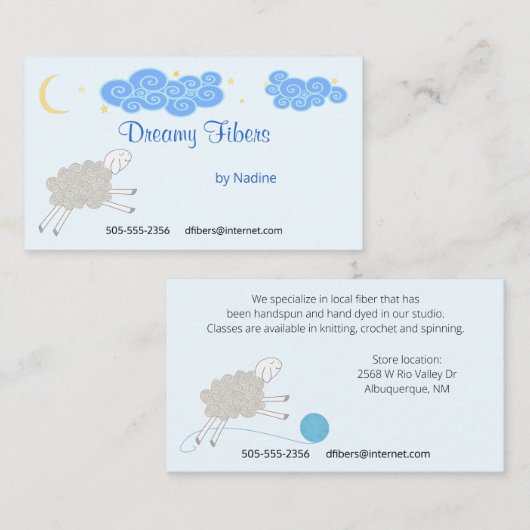 涙ぐむ夢の糸店 名刺 (正面/裏面)