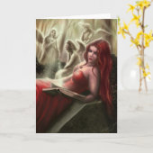 涙ぐむ天使のグリーティングカード カード (黄色い花)