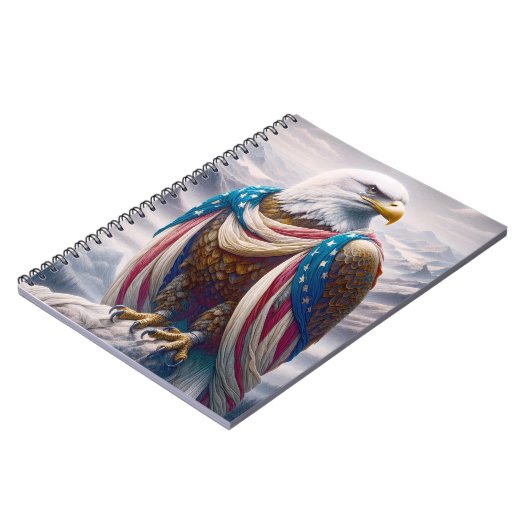 涙とアメリカ国旗を持つハゲのワシ ノートブック (左側)