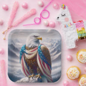 涙とアメリカ国旗を持つハゲのワシ ペーパープレート (パーティー)