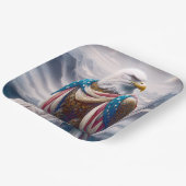 涙とアメリカ国旗を持つハゲのワシ ペーパープレート (傾斜あり)