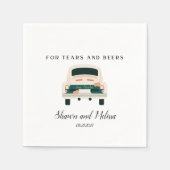 涙とビールたった今結婚しましたカクテルナプキン スタンダードカクテルナプキン (正面)