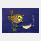 涙と月の悲しいフクロウ恋しく思ルは漫画だ キッチンタオル (横)